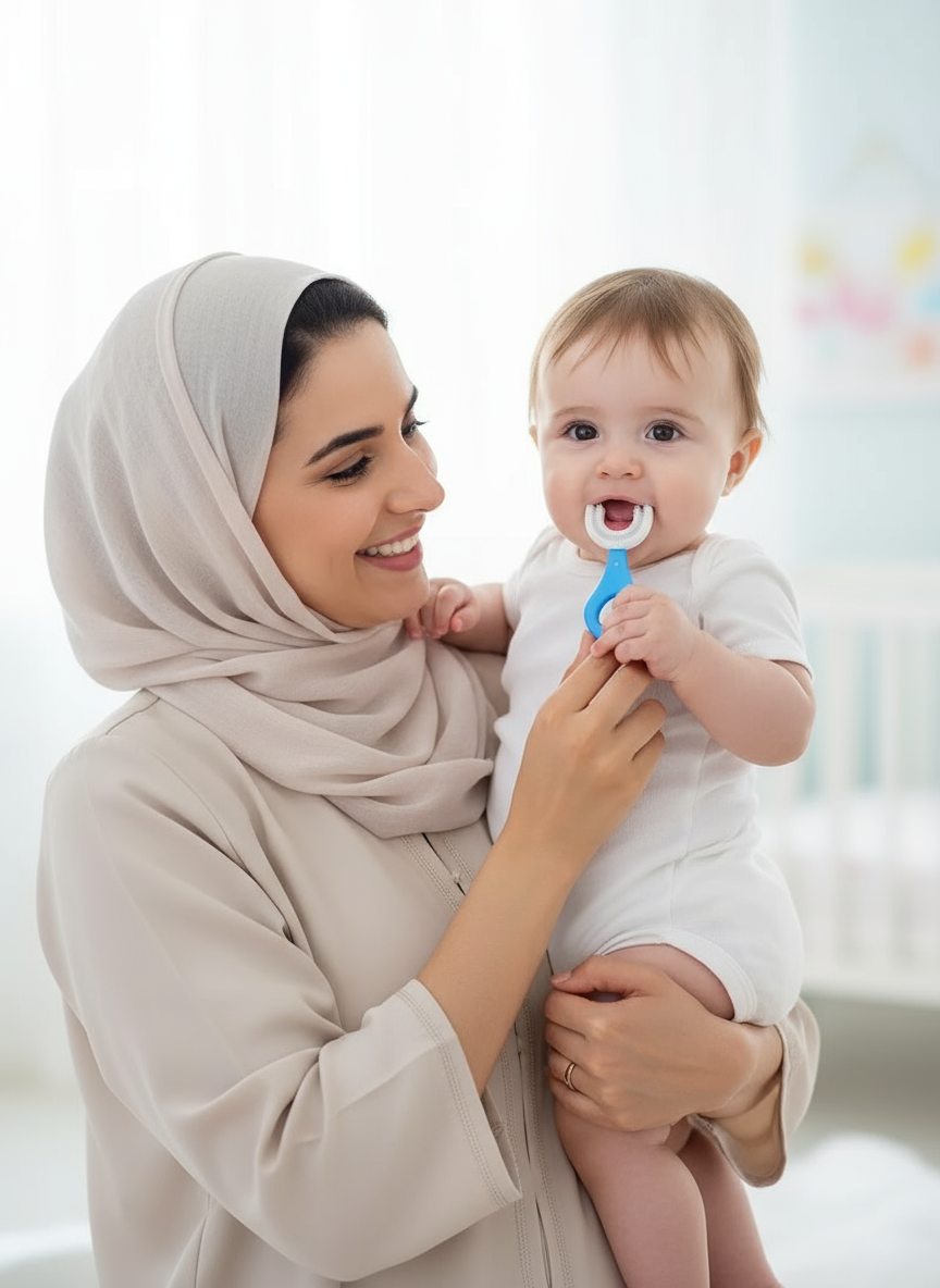فرشاة أسنان للأطفال على شكل حرف U: ابتسامة صحية تبدأ الآن!